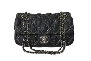 CHANEL シャネル パリビザンス マトラッセ チェーンショルダーバッグ ココマーク 14番台 ブラック ナイロン レザー 美品 中古 64107