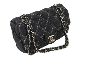 CHANEL シャネル パリビザンス マトラッセ チェーンショルダーバッグ ココマーク 14番台 ブラック ナイロン レザー 美品 中古 64107