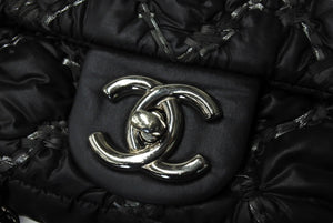 CHANEL シャネル パリビザンス マトラッセ チェーンショルダーバッグ ココマーク 14番台 ブラック ナイロン レザー 美品 中古 64107
