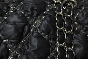 CHANEL シャネル パリビザンス マトラッセ チェーンショルダーバッグ ココマーク 14番台 ブラック ナイロン レザー 美品 中古 64107
