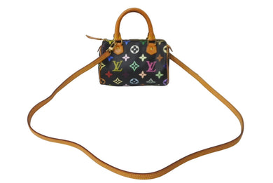 極美品 LOUIS VUITTON ルイヴィトン ハンドバッグ M92644 ミニスピーディ モノグラムマルチカラー ブラック ゴールド 中古 64110