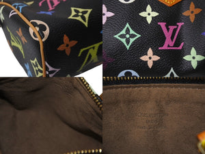 極美品 LOUIS VUITTON ルイヴィトン ハンドバッグ M92644 ミニスピーディ モノグラムマルチカラー ブラック ゴールド 中古 64110
