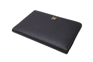 CHANEL シャネル 二つ折り財布 6番台 ココマーク レザー ブラック ゴールド カードポケット コインケース 良品 中古 64114