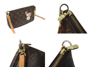 LOUIS VUITTON ルイヴィトン ハンドバッグ ポシェット アクセソワール 村上隆 M51981 パンダ モノグラム ゴールド金具 美品 中古 64115