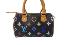 Load image into Gallery viewer, 極美品 LOUIS VUITTON ルイヴィトン ハンドバッグ M92644 ミニスピーディ モノグラムマルチカラー ブラック ゴールド 中古 64120