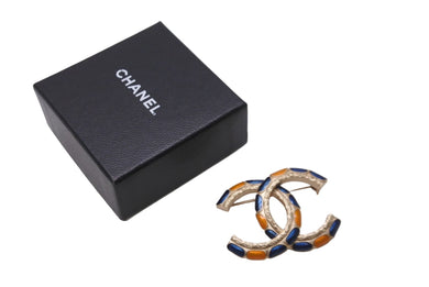 極美品 CHANEL シャネル ブローチ マルチストーンモチーフ 20A ココマーク ゴールド ゴールド金具 中古 64125