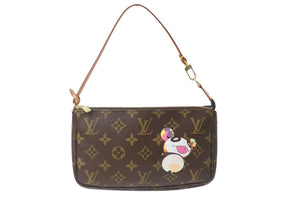 極美品 LOUIS VUITTON ルイヴィトン ハンドバッグ ポシェット アクセソワール 村上隆 M51981 パンダ モノグラム 中古 64126