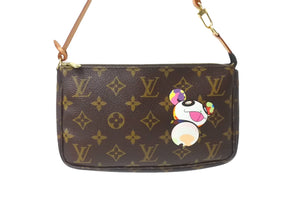極美品 LOUIS VUITTON ルイヴィトン ハンドバッグ ポシェット アクセソワール 村上隆 M51981 パンダ モノグラム 中古 64126
