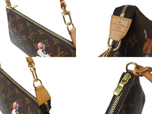極美品 LOUIS VUITTON ルイヴィトン ハンドバッグ ポシェット アクセソワール 村上隆 M51981 パンダ モノグラム 中古 64126