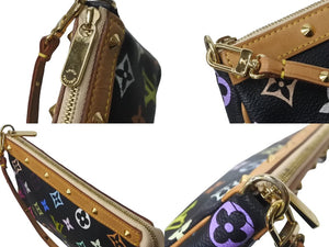 LOUIS VUITTON ルイヴィトン ポシェット アクセソワ―ル モノグラム マルチカラー M92648 村上隆 ブラック 美品 中古 64128