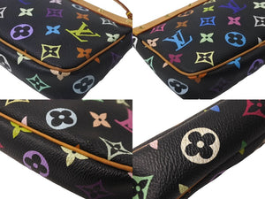 LOUIS VUITTON ルイヴィトン ポシェット アクセソワ―ル モノグラム マルチカラー M92648 村上隆 ブラック 美品 中古 64128