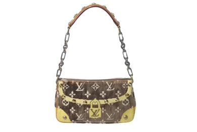 LOUIS VUITTON ルイ ヴィトン ポシェットアクセソワール アクセサリーポーチ M92710 モノグラム トロンプイユ 美品 中古 64134