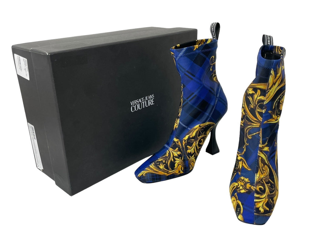 未使用 VERSACE JEANS COUTURE ヴェルサーチ ジーンズ クチュール ブーツ サイズ36 71VA3SF3 総柄 中古 64143 