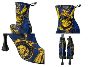 未使用 VERSACE JEANS COUTURE ヴェルサーチ ジーンズ クチュール ブーツ サイズ36 71VA3SF3 総柄 中古 64143 