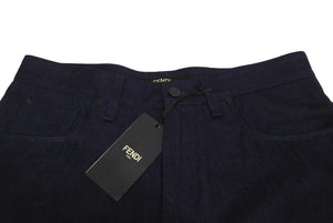 同様同様 FENDI フェンディ デニムパンツ サイズ33 FLP284 クロップドテーパードダークブルー 中古 64147 