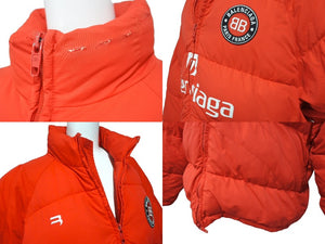 BALENCIAGA バレンシアガ フットボール プリント ロゴ ダウンジャケット レッド 2020AW 642344 TG011 サイズ44 良品 中古 64148