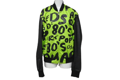 DSQUARED2 ディースクエアード ブルゾン サイズ48 コットン ポリウレタン S71AM0600 S43548 ブラック グリーン 美品 中古 64149