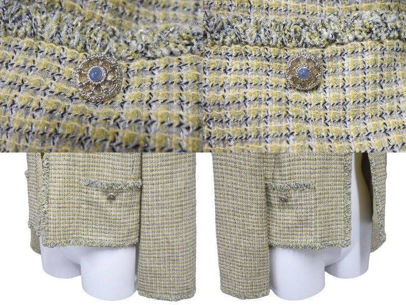CHANEL シャネル ジャケット ツイード ノーカラー ショート丈