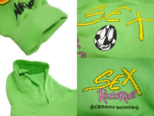 Load image into Gallery viewer, CHROME HEARTS クロムハーツ マッティボーイ セックスレコード プルオーバーフーディ 2021AW グリーン サイズM 美品 中古 64154