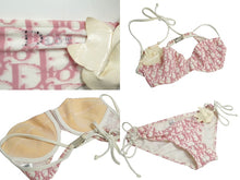 Load image into Gallery viewer, ChristianDior クリスチャンディオール 水着 スイムウェア 上下 トロッター柄 カメリア GLAL323070 サイズ36 美品 中古 64155