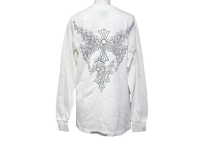 CHROME HEARTS クロムハーツ 長袖Ｔシャツ サイズS セメタリークロス プリント ホワイト コットン 良品 中古 64162