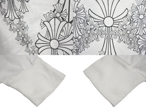 CHROME HEARTS クロムハーツ 長袖Ｔシャツ サイズS セメタリークロス プリント ホワイト コットン 良品 中古 64162