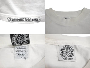CHROME HEARTS クロムハーツ 長袖Ｔシャツ サイズS セメタリークロス プリント ホワイト コットン 良品 中古 64162