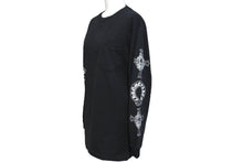 Load image into Gallery viewer, 極美品 CHROME HEARTS クロムハーツ 長袖Ｔシャツ サイズS CHクロス ホースシュー プリント ブラック コットン 中古 64163