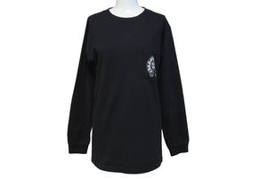 CHROME HEARTS クロムハーツ 長袖Ｔシャツ サイズS NEW YORK限定 ホースシュープリント ブラック コットン 良品 中古 64164