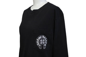 CHROME HEARTS クロムハーツ 長袖Ｔシャツ サイズS NEW YORK限定 ホースシュープリント ブラック コットン 良品 中古 64164