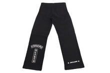 Load image into Gallery viewer, CHROME HEARTS クロムハーツ スクロールラベル プリント スウェット パンツ ブラック ロゴ クロス サイズXS 美品 中古 64166