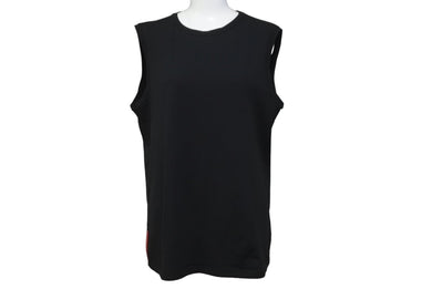 極美品 PRADA SPORTS プラダスポーツ バックポケット デザイン タンクトップ ブラック ノースリーブ ロゴ サイズXS 中古 64167