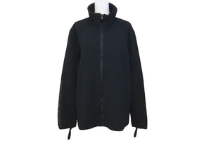 PRADA プラダ ルナロッサ スポーツ ジップアップ フリース ジャケット ブラック ポリエステル ナイロン サイズS 美品 中古 64170