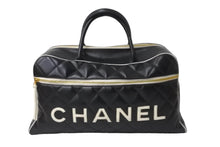 Load image into Gallery viewer, 極美品 CHANEL シャネル スポーツ ロゴマトラッセ ボストンバッグ ブラック ホワイト 3番台 ロゴ ゴールド金具 中古 64178