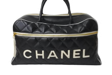 Load image into Gallery viewer, 極美品 CHANEL シャネル スポーツ ロゴマトラッセ ボストンバッグ ブラック ホワイト 3番台 ロゴ ゴールド金具 中古 64178