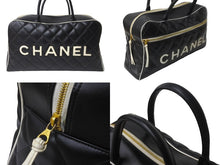 Load image into Gallery viewer, 極美品 CHANEL シャネル スポーツ ロゴマトラッセ ボストンバッグ ブラック ホワイト 3番台 ロゴ ゴールド金具 中古 64178