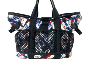 CHANEL シャネル エアライン トートバッグ A93325 22番台 ナイロン コットン ホワイト ブラック ブルー レッド 良品 中古 64179