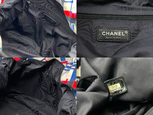 CHANEL シャネル エアライン トートバッグ A93325 22番台 ナイロン コットン ホワイト ブラック ブルー レッド 良品 中古 64179