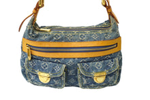 Load image into Gallery viewer, LOUIS VUITTON ルイ ヴィトン モノグラムデニム バギーPM ショルダーバッグ M95049 ブルー ブラウン 美品 中古 64184