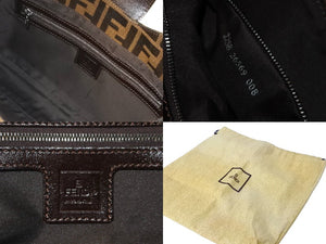 極美品 FENDI フェンディマンマバケット ワンショルダーバッグ ブラウン シルバー金具 中古 64185 