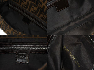 FENDI フェンディ マンマバケット ハンドバッグ ズッカ柄 ブラウン シルバー金具 キャンバス レザー 美品 中古 64187 