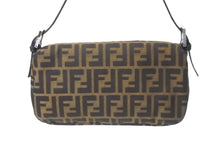 画像をギャラリービューアに読み込む, FENDI フェンディ マンマバケット ハンドバッグ ズッカ柄 ブラウン シルバー金具 キャンバス レザー 美品 中古 64187 