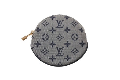 LOUIS VUITTON ルイ ヴィトン ポルトモネロン コインケース 円形 M92460 モノグラムミニキャンバス ネイビー 美品 中古 64188