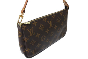 LOUISVUITTON ルイヴィトン ミニアクセサリーポーチ ポシェットアクセソワール モノグラム ブラウン ベージュ 中古 64189