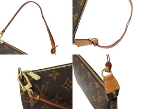 LOUISVUITTON ルイヴィトン ミニアクセサリーポーチ ポシェットアクセソワール モノグラム ブラウン ベージュ 中古 64189