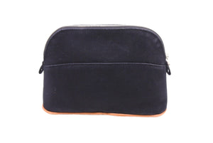 HERMES エルメス ボリード ポーチ ブラック ノワール アクセサリーポーチ 小物 ロゴ コットン 美品 中古 64192