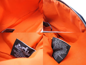 HERMES エルメス ボリード ポーチ ブラック ノワール アクセサリーポーチ 小物 ロゴ コットン 美品 中古 64192