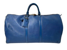 Load image into Gallery viewer, LOUIS VUITTON ルイヴィトン キーポル55 ボストンバッグ エピレザー ブルー M42955 旅行バッグ 青 鞄 良品 中古 64193