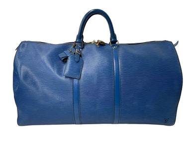 LOUIS VUITTON ルイヴィトン キーポル55 ボストンバッグ エピレザー ブルー M42955 旅行バッグ 青 鞄 良品 中古 64193