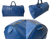 Load image into Gallery viewer, LOUIS VUITTON ルイヴィトン キーポル55 ボストンバッグ エピレザー ブルー M42955 旅行バッグ 青 鞄 良品 中古 64193